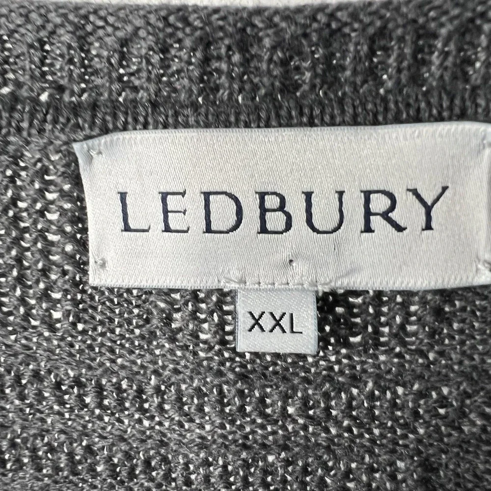 Ledbury Mens Extra Fine Merino Gray Cable Knit Made in Italy - Picture 3 of 10